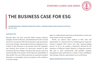The business case for ESG