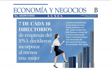 Presencia de mujeres en directorios de empresas IPSA llega al 14%