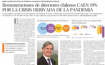 Remuneraciones de directores chilenos caen 19% por la crisis derivada de la pandemia